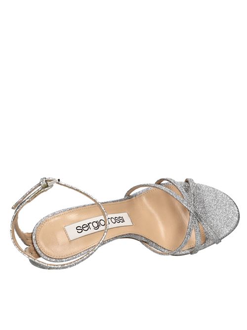 Leather and glitter sandals SERGIO ROSSI | A97820-MTE101-8102-B00ARGENTO